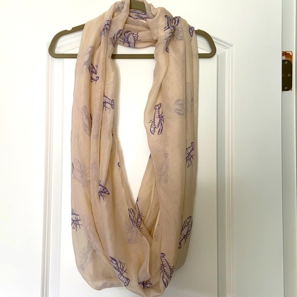 Infinity Scarf with Lobster Pattern